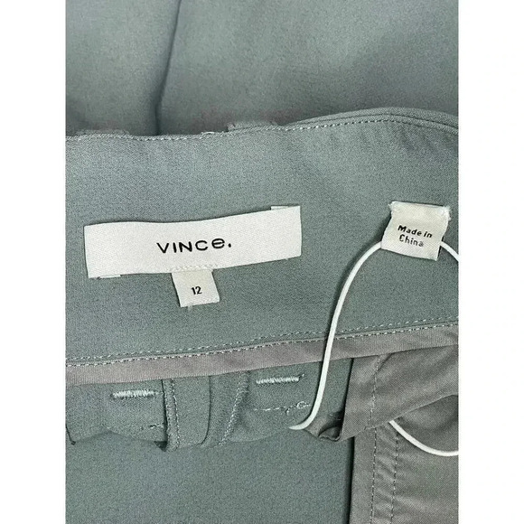 VINCE High Waist Cigarette Pants sz 12 Light Slate Slim Fit Neutral Minimalist - Picture 8 of 11